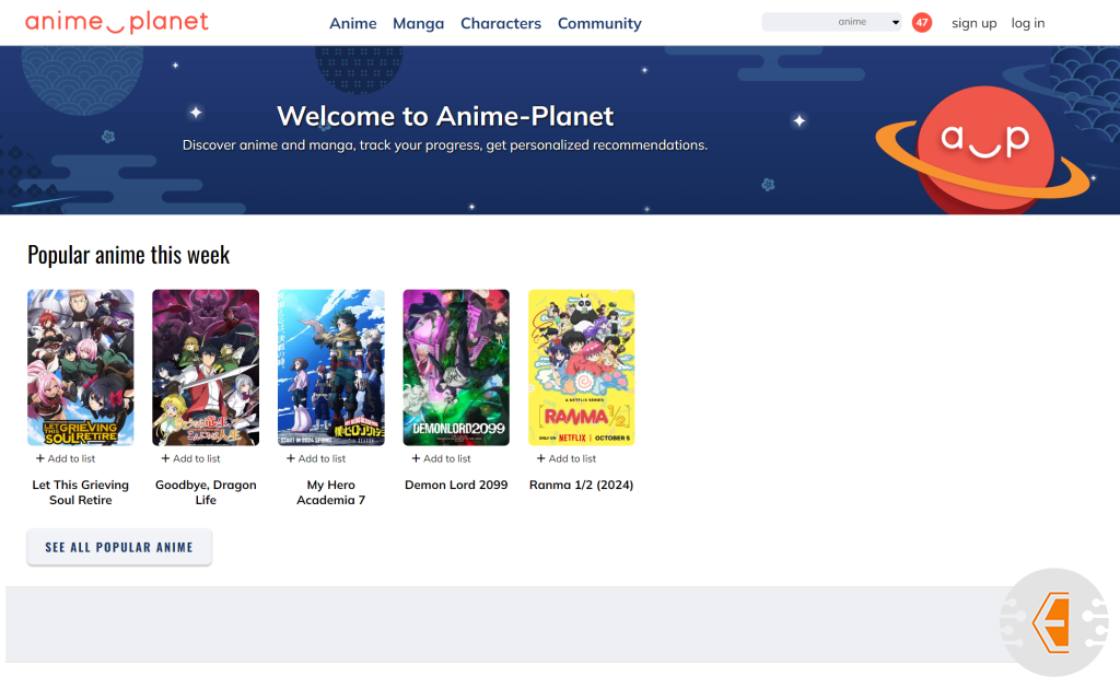  موقع Anime Planet لمشاهدة الانمي مجانا علي الكمبيوتر والجوال