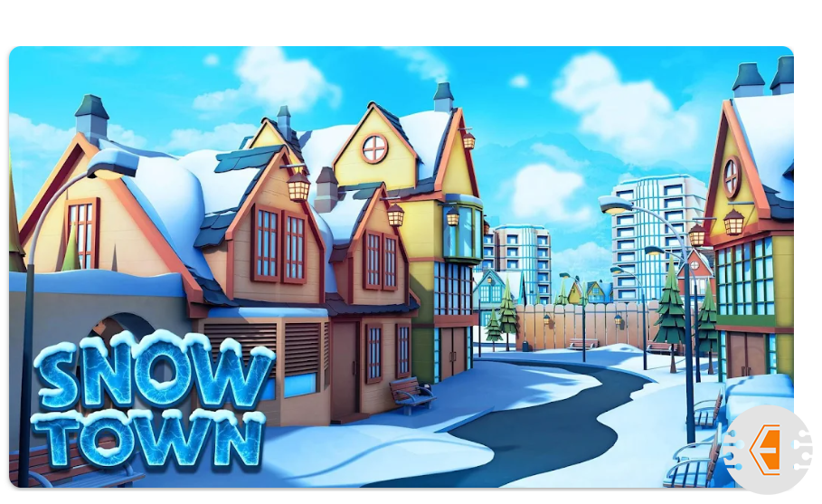 لعبة بناء البيوت Snow Town – Ice Village World