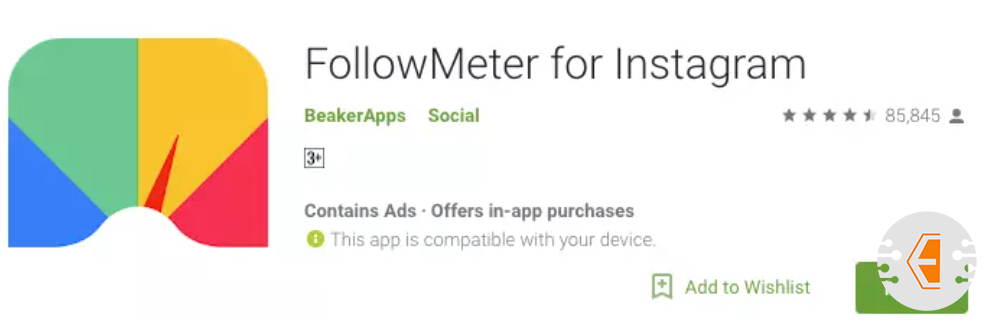 برنامج زيادة متابعين انستقرام مضمون FollowMeter for Instagram